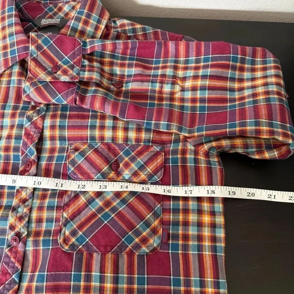 Outdoor Research Flannel Ceres Shirt Womens S Red Plaid Wool Blend Gorpcore